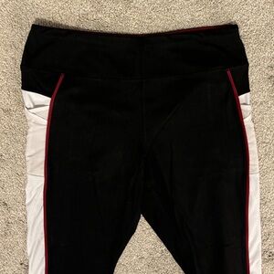 Avia Black and White Leggings with Red Accents